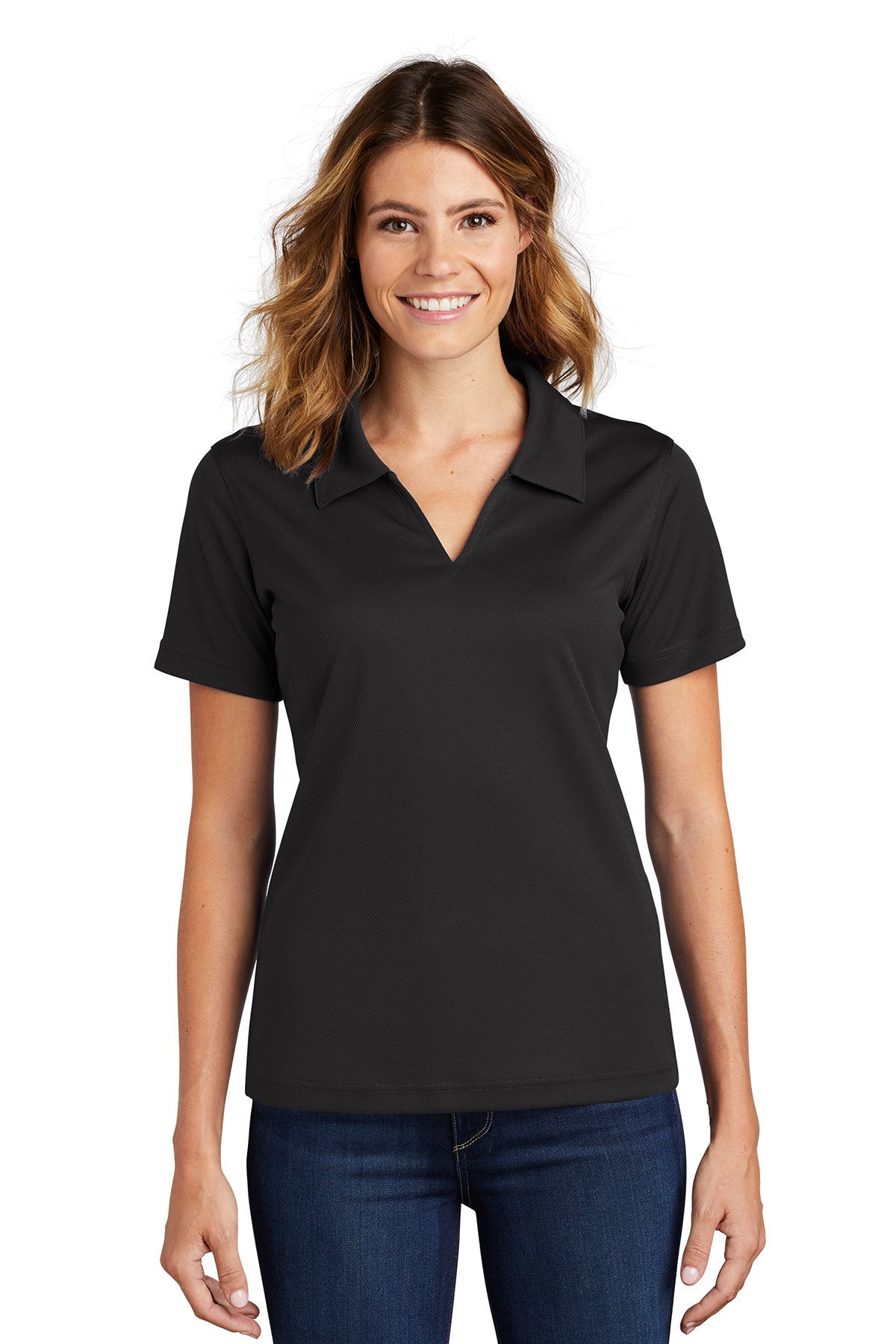 Sport-Tek® Women's Dri-Mesh® V-Neck Polo