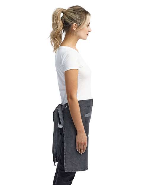 Domain Contrast Denim Waist Apron with Pocket - RP128