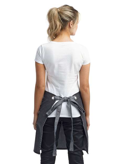 Domain Contrast Denim Waist Apron with Pocket - RP128