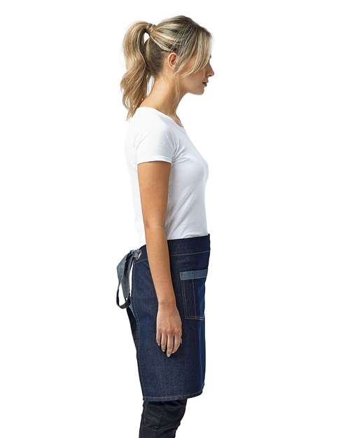 Domain Contrast Denim Waist Apron with Pocket - RP128