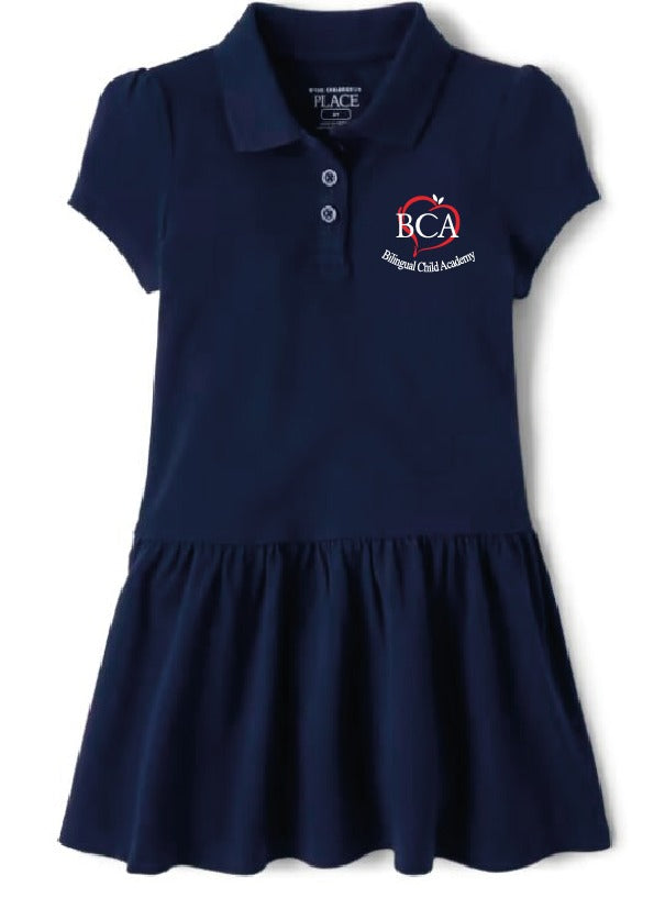 Toddler Girls Uniform Pique Polo Dress BCA