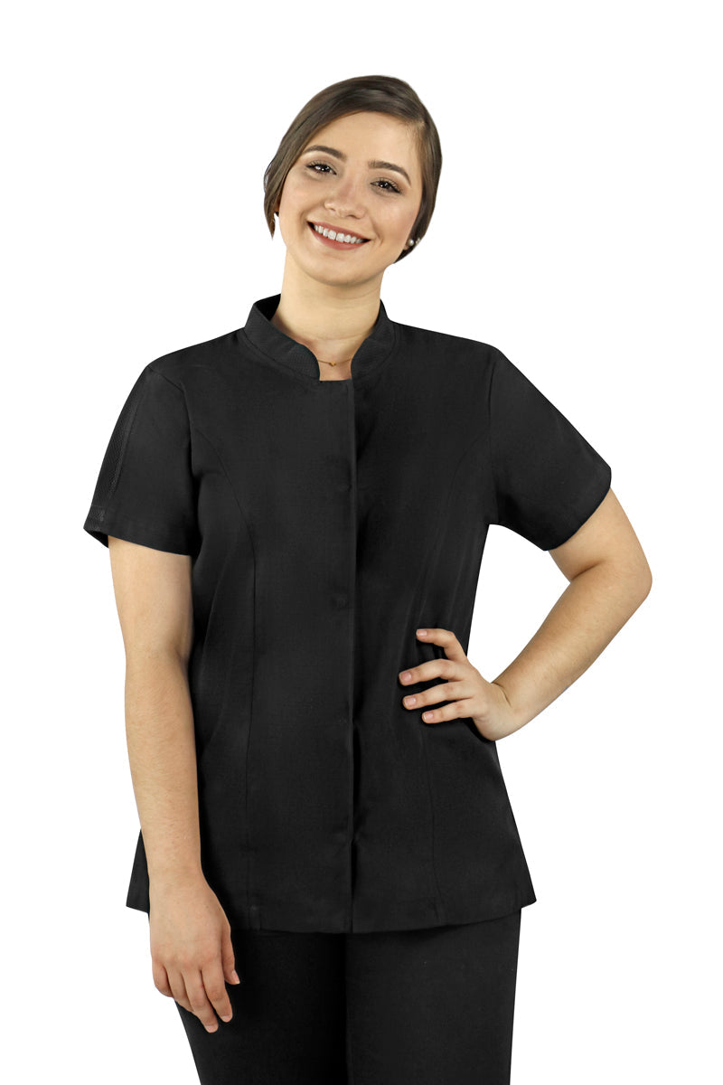 Dubai Black Women's Chef Coat - PermaChef USA 