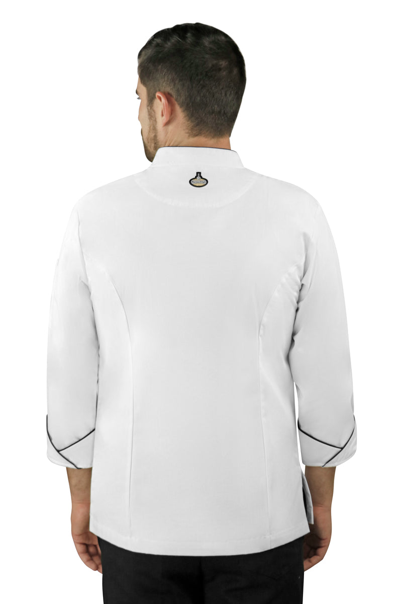 Classic Men's Chef Coat with Piping - PermaChef USA 